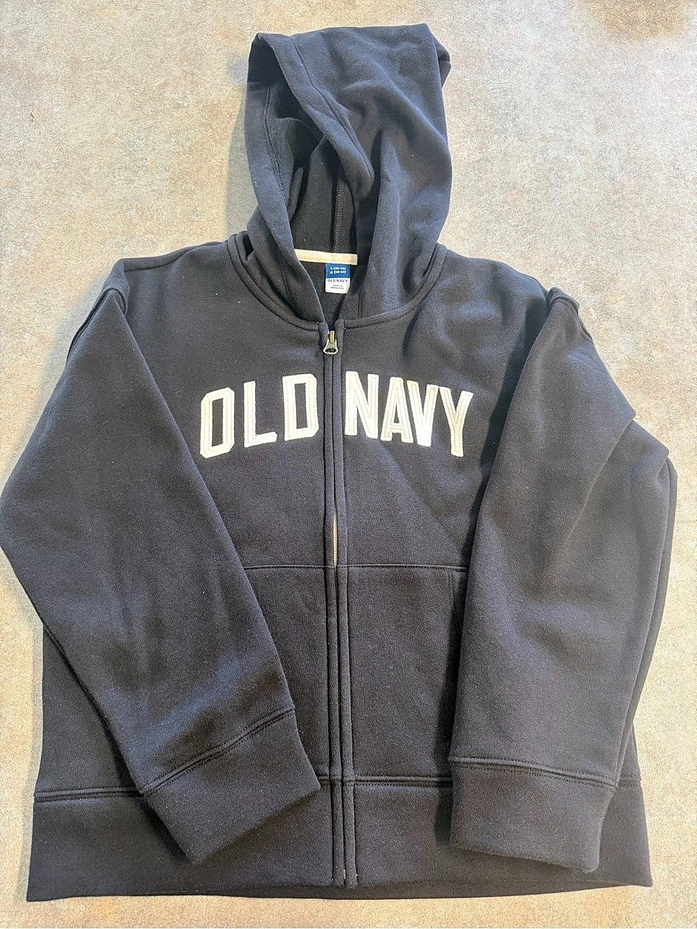 Old Navy Logo-Graphic Zip-Front Hoodie for Boys Black Large (10-12)